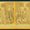 Group portrait in Cheyenne on the steps of a train.