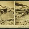 Beautiful variegated colorings, limpid pools and delicate terraces on the great Mound Terrace, Mammoth Hot Spring,Yellowstone Park.