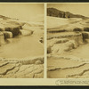 Beautiful variegated colorings, limpid pools and delicate terraces on the great Mound Terrace, Mammoth Hot Spring,Yellowstone Park.