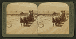 Six-horse tally-ho leaving mountain walled Gardiner for trip through Yellowstone Park, U.S.A.