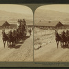 Six-horse tally-ho leaving mountain walled Gardiner for trip through Yellowstone Park, U.S.A.
