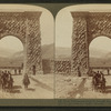 From Yellowstone Park N. through its gateway over Gardiner to Gallatin Range (left) and Buffalo Plateau.