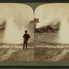 Glittering spray from "Constant" Geyser, and steam from "Black Growler," Yellowstone Park, U.S.A.