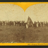Group of mounted Pawnee warriors.