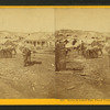 Scene in Dutch Flat, Placer County, the pack train.