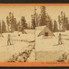 Summit House in winter, traveling on snow shoes.
