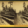 Grading the Central Pacific Railroad.  The cut at Owl Gap, Placer County.
