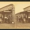 Traders store Ft. Berthold. [Native and Euro-Americans at the trading post at Fort Berthold Agency.]
