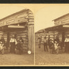 Traders store Ft. Berthold. [Native and Euro-Americans at the trading post at Fort Berthold Agency.]