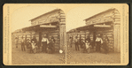Traders store Ft. Berthold. [Native and Euro-Americans at the trading post at Fort Berthold Agency.]