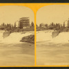 Spokane Falls from the north. [Showing mill and building under construction.]