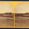 Roman Catholic church, Plaza of Guadeloupe, Gouadeloupe Co., Colorado. Built not many years since of adobes. Dimensions: length 120 feet; width 60 feet; height 25 feet. Grave yard in the foreground surrounded by an adobe wall about 6 feet in height.