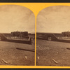 Roman Catholic church, Plaza of Guadeloupe, Gouadeloupe Co., Colorado. Built not many years since of adobes. Dimensions: length 120 feet; width 60 feet; height 25 feet. Grave yard in the foreground surrounded by an adobe wall about 6 feet in height.