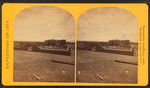 Roman Catholic church, Plaza of Guadeloupe, Gouadeloupe Co., Colorado. Built not many years since of adobes. Dimensions: length 120 feet; width 60 feet; height 25 feet. Grave yard in the foreground surrounded by an adobe wall about 6 feet in height.