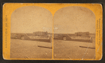 Roman Catholic church, Plaza of Guadeloupe, Gouadeloupe Co., Colorado. Built not many years since of adobes. Dimensions: length 120 feet; width 60 feet; height 25 feet. Grave yard in the foreground surrounded by an adobe wall about 6 feet in height.