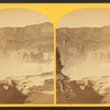 Shoshone Falls, Snake River, Idaho. Main fall, 210 feet from upper to lower level; height of cañon walls at the falls, 1,000 feet. A number of minor falls, islands, and boulder rocks among the main falls add beauty to the lonely majesty of this scene.