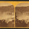 Shoshone Falls, Snake River, Idaho. Main fall, 210 feet from upper to lower level; height of cañon walls at the falls, 1,000 feet. A number of minor falls, islands, and boulder rocks among the main falls add beauty to the lonely majesty of this scene.