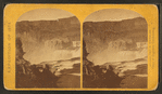 Shoshone Falls, Snake River, Idaho. Main fall, 210 feet from upper to lower level; height of cañon walls at the falls, 1,000 feet. A number of minor falls, islands, and boulder rocks among the main falls add beauty to the lonely majesty of this scene.