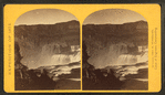 Shoshone Falls, Snake River, Idaho. Main fall, 210 feet from upper to lower level; height of cañon walls at the falls, 1,000 feet. A number of minor falls, islands, and boulder rocks among the main falls add beauty to the lonely majesty of this scene.