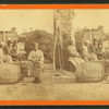 Little Bo-Peep. [Group of men and women seated outside, child peeking out of a barrel in the foreground.]