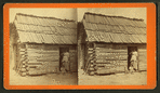 Happy little nig. [Woman and a small child in a cabin doorway.]