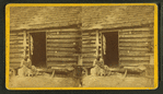 An hour's hunting. [Woman checking a girl's head for lice in front of cabin.]