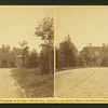 View down a country road, house visible through foliage.