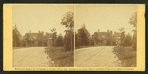 View down a country road, house visible through foliage.