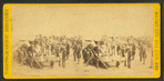 Scene in Ft. Totten, near Washington. Aiming and working the great guns.