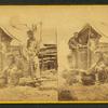 Camp of the 71st N. Y. Vols.; cook house; soldiers getting dinner ready.