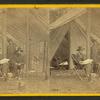 Lieut. Gen. Grant and chief of staff, Gen. Rawlins, at his head quarters, at Cold Harbor, Va. Taken June 14th, 1864.