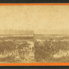 View of pontoon bridge over the James River.