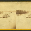 Gun boat Com. Perry, monitor in the distance, James River, Va.