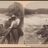 Looking at the tumbling, foaming waters, below the falls, Niagara, U.S.A.
