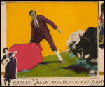 Bull charges matador.