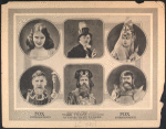 Six cameo photographs film cast members.