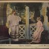 Lobby card depicting the garden doorway scene from the 1913 motion picture Quo Vadis