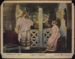 Lobby card depicting the garden doorway scene from the 1913 motion picture Quo Vadis