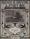 Father is driving a jitney bus