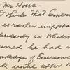 [Notes on] Emerson Essays -- 1st Series -- copyrighted 1847. Holograph MS, unsigned, undated.