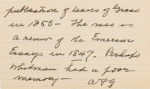 [Notes on] Emerson Essays -- 1st Series -- copyrighted 1847. Holograph MS, unsigned, undated.