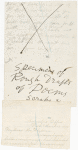 "Go, said his soul, to a poet." Four holograph drafts of prefatory poem for Leaves of Grass (1876) and subsequent editions. Undated, unsigned.