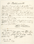 "The Pallid Wreath." Holograph poem, dated January 4, 1891. Written on the same sheet as his ALS to J. B. Gilder, Camden, Jan. 4, 1891