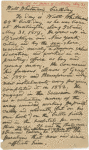 "Walt Whitman's Birthday." Holograph article. Unsigned, undated.