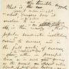 "What is this terrible suggestion." Holograph note fragment. Unsigned, undated.