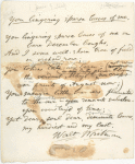 "You lingering sparse leaves of me." Holograph draft of poem, undated, signed.