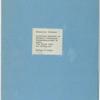 Front of blue paper covers, with typed white paper label pasted on. Manuscript Notebook containing memoranda of Whitman's rudimentary conception ...