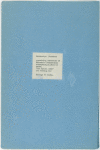 Front of blue paper covers, with typed white paper label pasted on. Manuscript Notebook containing memoranda of Whitman's rudimentary conception ...