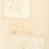 ward D bed 50, ward C, bed f., & Ward A bed 47 [Entire leaf, showing the rectos of the three Whitman manuscripts; mounted on the larger leaf one above the other.]