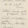 [Ms. leaf recto] Jonathan Haertter Co. A. 50th Penn. ...